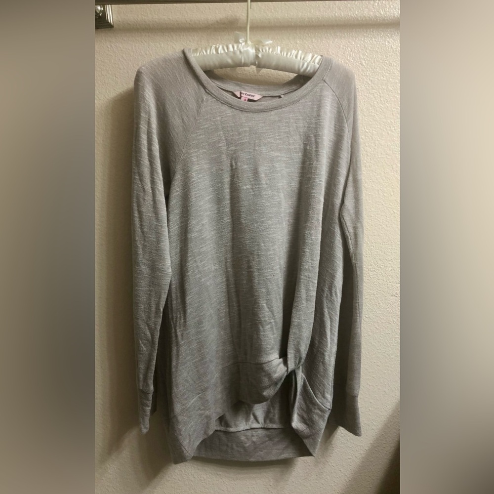Juicy Couture Light Gray Long Sleeve Knit Sweater